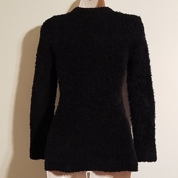 Piper black large sequined front fuzzy sweater - Picture 14 of 17